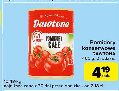 Pomidory całe Dawtona promocja