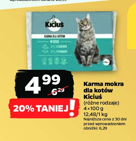Karma dla kota w sosie z cielęciną i indykiem + z jagnięciną i indykiem Kiciuś promocja
