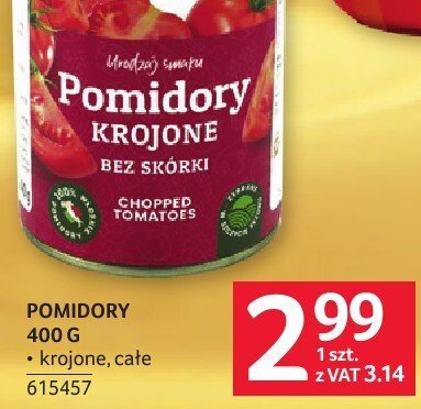 Pomidory krojone 400 g promocja w Selgros