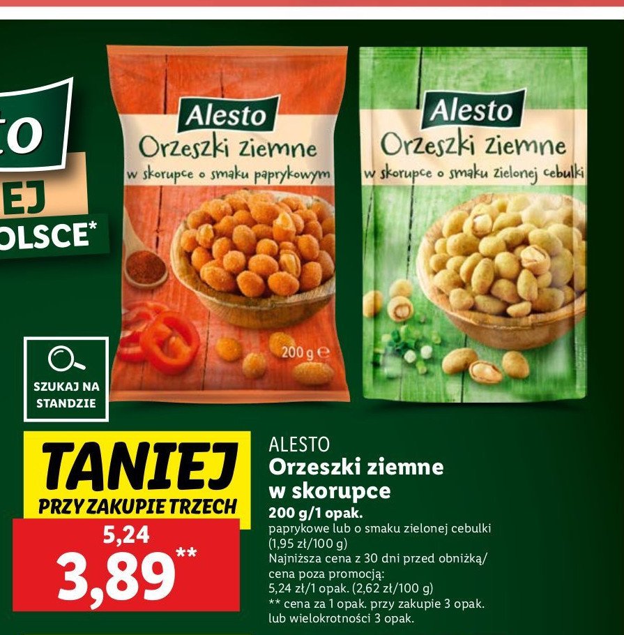 Orzeszki ziemne w cieście paprykowym Alesto promocja