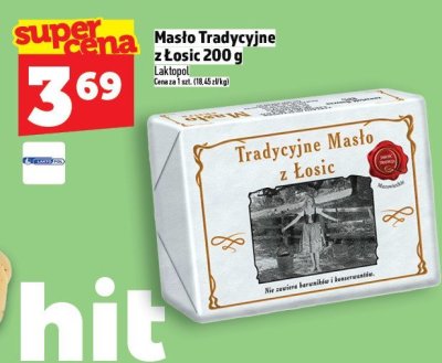 Masło Tradycyjne z Łosic 200 g promocja w TOPAZ