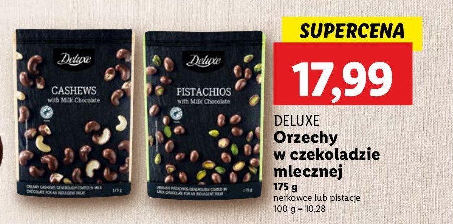 Pistacje w czekoladzie mlecznej Deluxe promocja