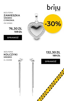 Zawieszka srebrna cyrkonia promocja w Briju