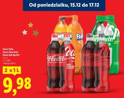 Napój Coca-Cola Zero 2 x 1l  promocja w Lidl