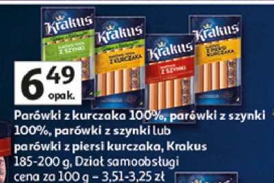 Parówki z szynki dobre z natury Krakus animex promocja