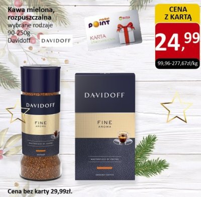 Kawa mielona rozpuszczalna Davidoff wybrane rodzaje 90-450g promocja w Market Point