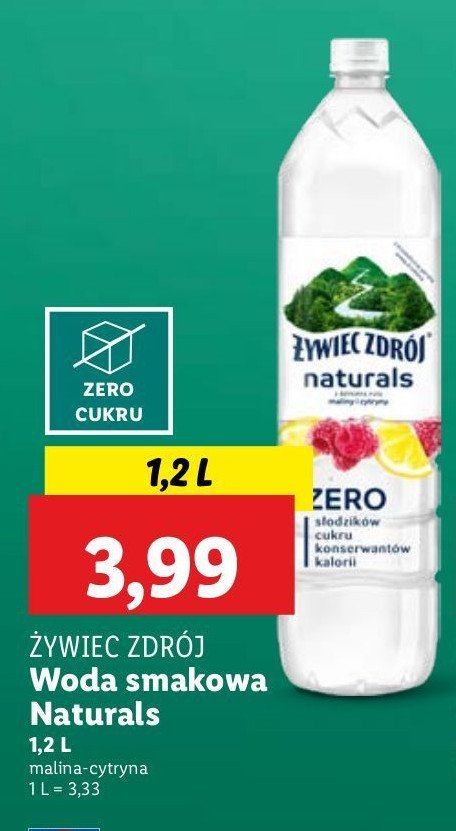 Woda z nut膮 maliny i cytryny promocja