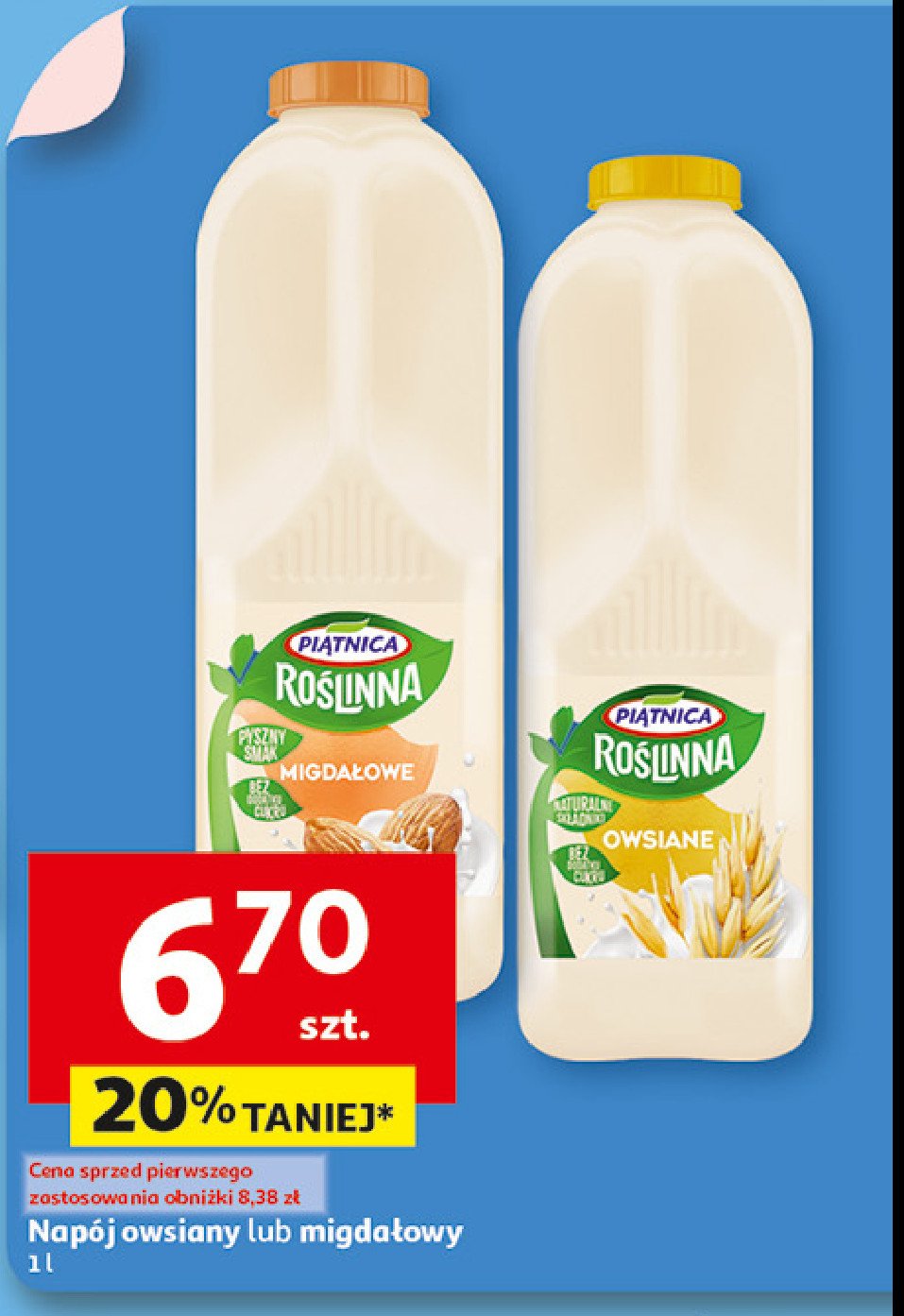 Napój migdałowy PIĄTNICA ROŚLINNA promocja w Auchan