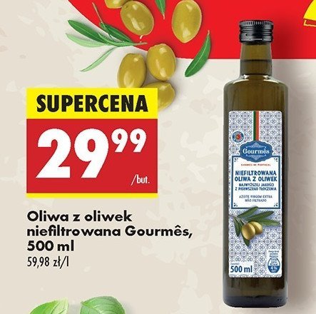 Oliwa z oliwek niefiltrowana Gourmes promocja