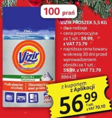 Proszek do prania Vizir 5,5 KG promocja w Selgros