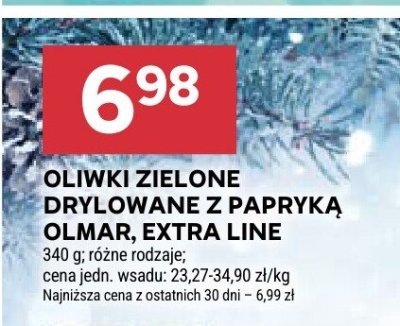 Oliwki zielone drylowane z papryką Olmar, Extra Line promocja w Stokrotka