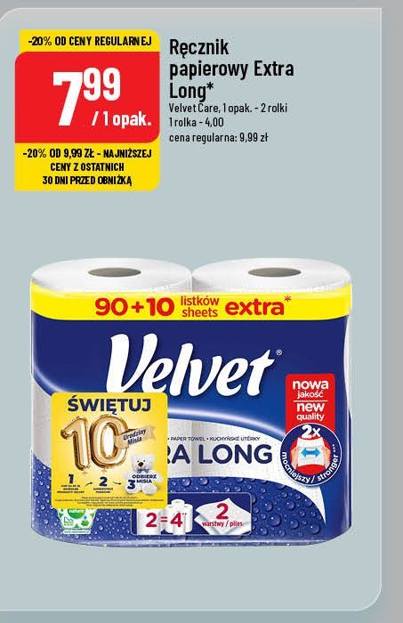 Ręcznik papierowy Velvet extra long promocja