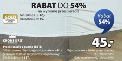 Prześcieradło z gumką JETTE KRONBORG promocja w Jysk