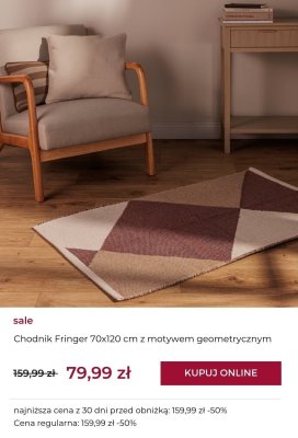 Chodnik Fringer 70x120 cm z motywem geometrycznym promocja w home&you