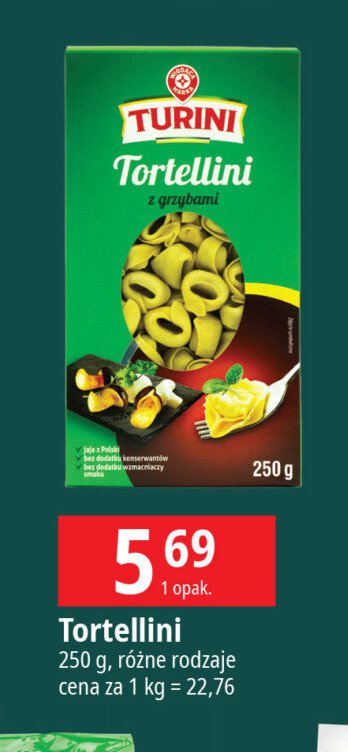 Tortellini z grzybami Wiodąca marka turini promocja w Leclerc