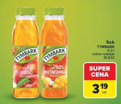 Sok TYMBARK różne rodzaje 0.3l promocja w Carrefour