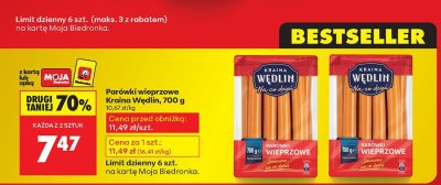 Parówki wieprzowe 700g promocja w Biedronka