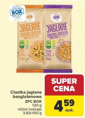Ciastka jaglane bezglutenowe ZPC BOX różne rodzaje promocja w Carrefour