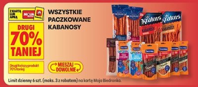 Wszystkie paczkowane kabanosy promocja w Biedronka
