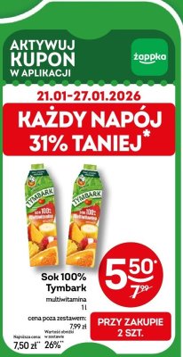 Sok 100% Tymbark multiwitamina 1l promocja w Żabka