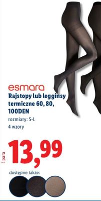 Rajstopy / legginsy termiczne 100 DEN promocja w Lidl