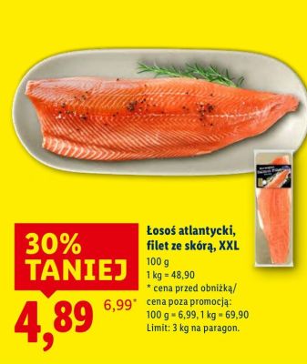 Łosoś atlantycki filet ze skórą, XXL promocja w Lidl