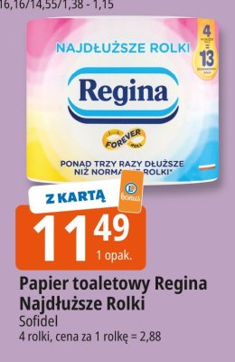 Papier toaletowy Regina Najdłuższe Rolki Sofidel promocja w Leclerc
