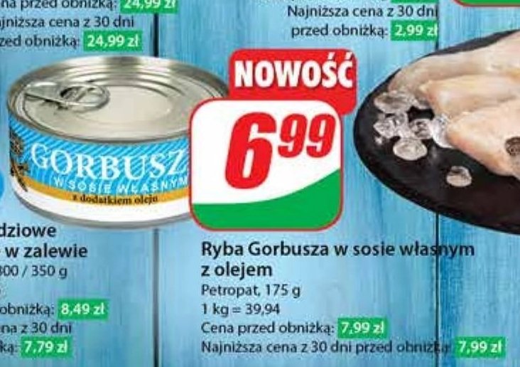 Gorbusz w sosie w艂asnym z olejem Petropat promocja
