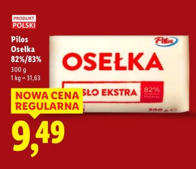 Masło ekstra Osełka 82%/83% Pilos promocja w Lidl