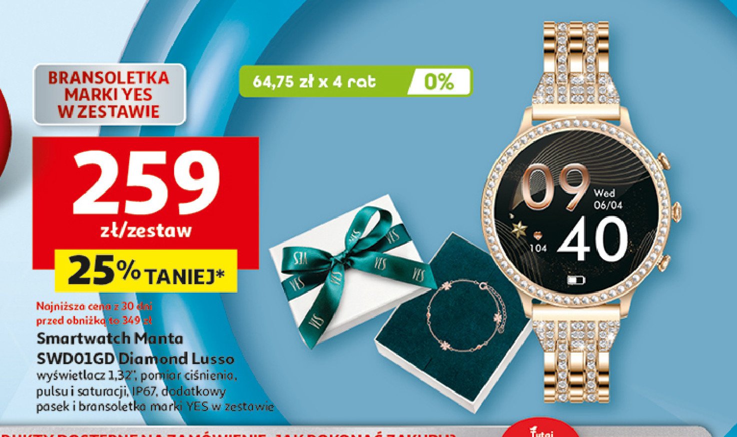 Smartwatch swd01gd diamond lusso Manta promocja