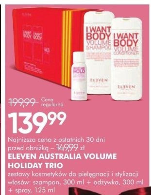 Zestaw kosmetyków ELEVEN AUSTRALIA VOLUME HOLIDAY TRIO promocja w Super-Pharm