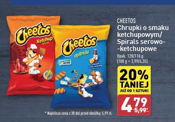 Chrupki spirals ser z ketchupem Cheetos promocja