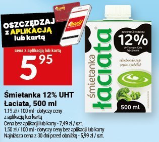 Śmietanka 12% UHT Łaciata, 500 ml promocja w Twój Market