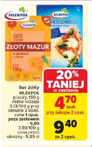 Ser z艂oty mazur - plastry Mlekpol promocja