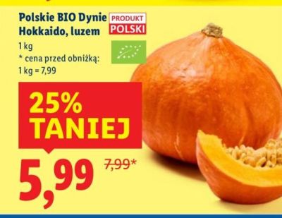Dynia polska BIO Hokkaido, luzem promocja w Lidl