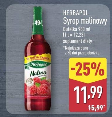 Syrop malinowy Herbapol Syrop malinowy promocja w Aldi