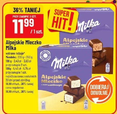 Alpejskie Mleczko Milka promocja w POLOmarket