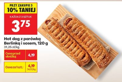 Hot dog z parówką Berlińską i sosem promocja w Biedronka