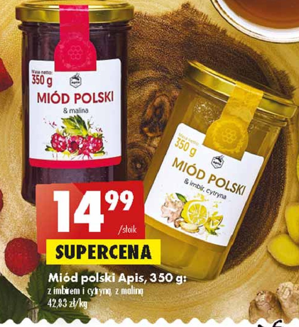 Miód polski imbir i cytryna Apis miody polskie promocja
