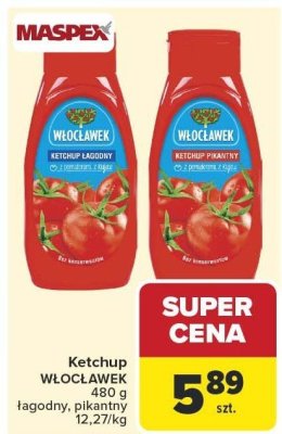 Ketchup WŁOCŁAWEK 480 g łagodny, pikantny promocja w Carrefour