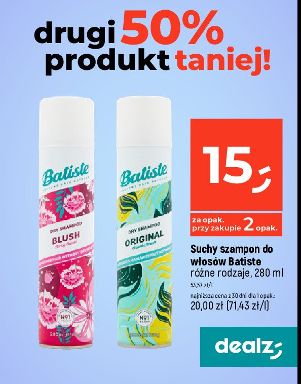 Suchy szampon original Batiste dry shampoo promocja