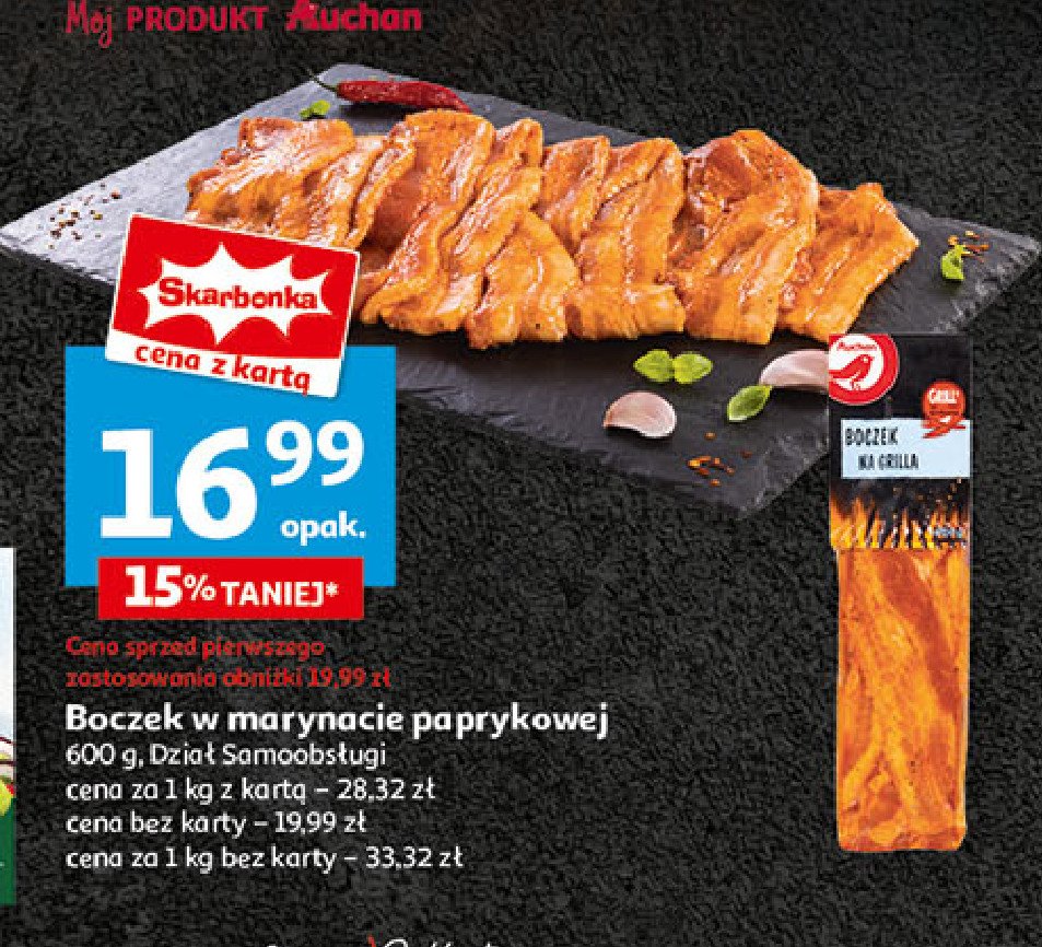 Boczek w marynacie paprykowej Auchan promocja