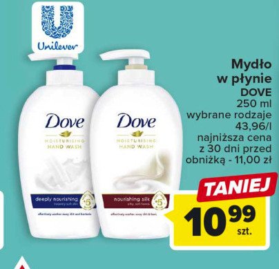Mydło w płynie Dove nourishing silk promocja