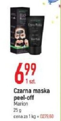 Maseczka z aktywnym węglem peel-off Marion detox promocja