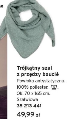 Trójkątny szal z przędy bouclé szałwiowa promocja w Tchibo