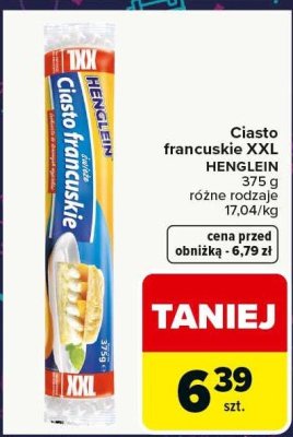 Ciasto francuskie XXL HENGLEIN promocja w Carrefour