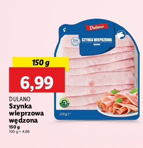 Szynka wieprzowa wędzona Dulano promocja w Lidl