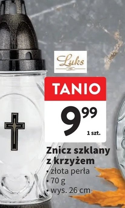 Znicz dekor krzyż Luks promocja