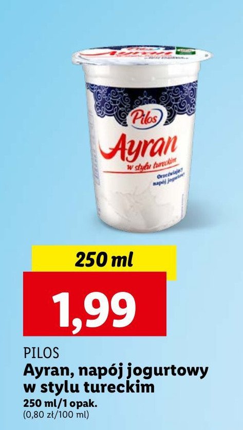 Napój jogurtowy turecka receptura Pilos ayran promocja