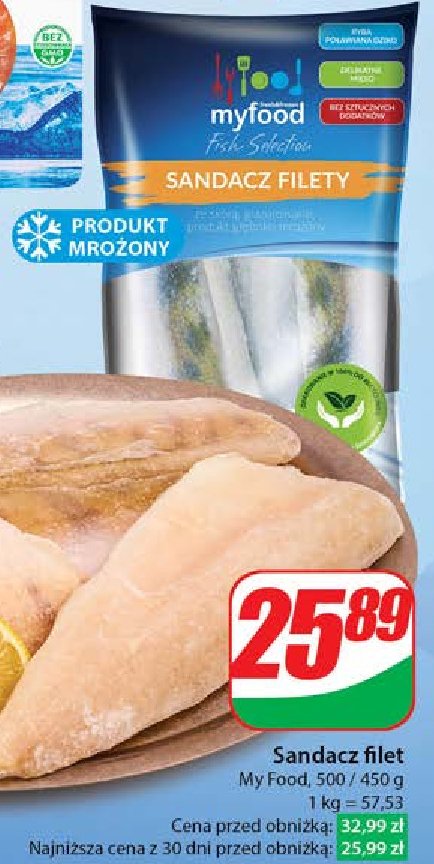 Filet z sandacza ze skórą Myfood promocja w Dino